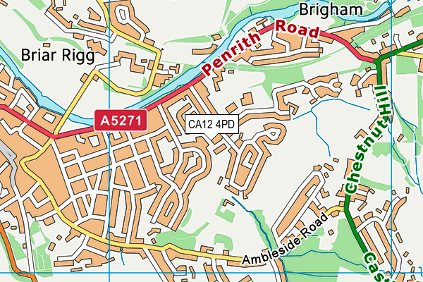 CA12 4PD map - OS VectorMap District (Ordnance Survey)