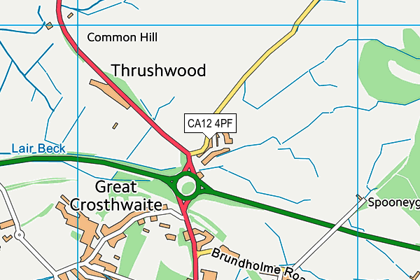 CA12 4PF map - OS VectorMap District (Ordnance Survey)