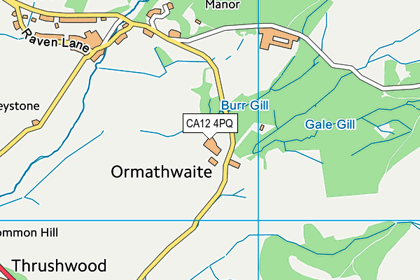 CA12 4PQ map - OS VectorMap District (Ordnance Survey)