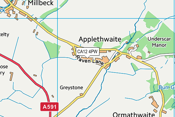 CA12 4PW map - OS VectorMap District (Ordnance Survey)