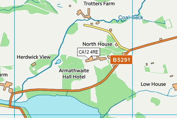 Armathwaite Hall Hotel map (CA12 4RE) - OS VectorMap District (Ordnance Survey)