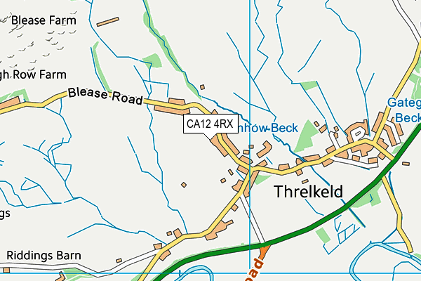 Threlkeld Recreation Field  map (CA12 4RX) - OS VectorMap District (Ordnance Survey)