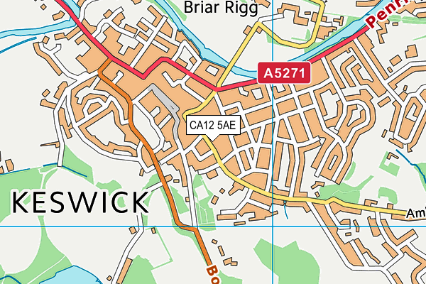 CA12 5AE map - OS VectorMap District (Ordnance Survey)