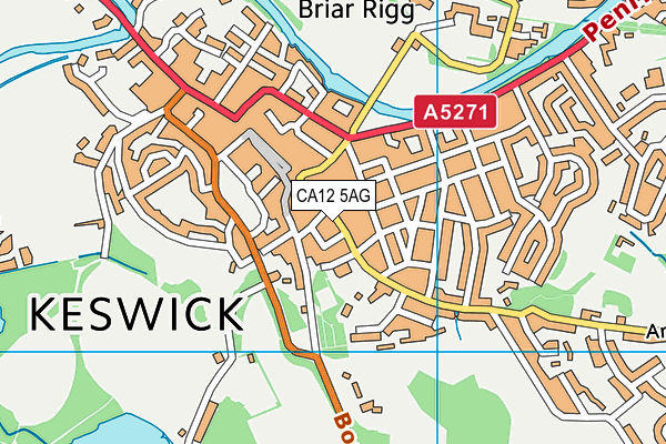 CA12 5AG map - OS VectorMap District (Ordnance Survey)