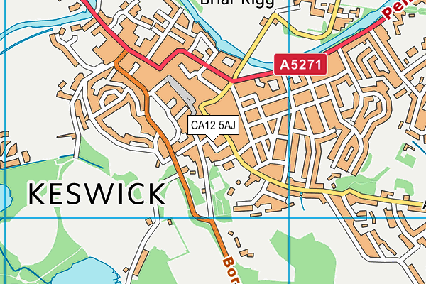 CA12 5AJ map - OS VectorMap District (Ordnance Survey)