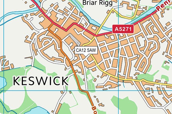 CA12 5AW map - OS VectorMap District (Ordnance Survey)