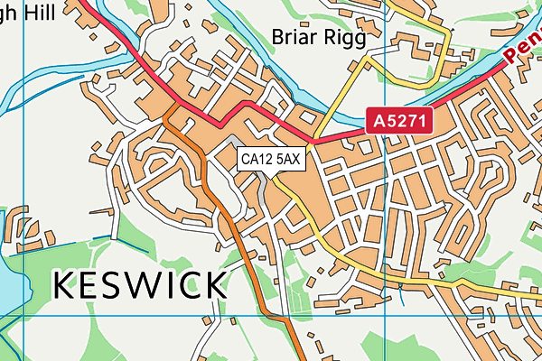 CA12 5AX map - OS VectorMap District (Ordnance Survey)