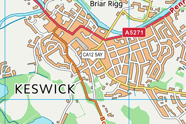 CA12 5AY map - OS VectorMap District (Ordnance Survey)