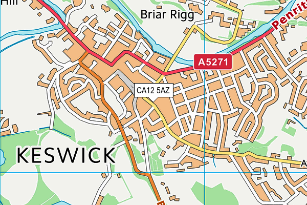 CA12 5AZ map - OS VectorMap District (Ordnance Survey)