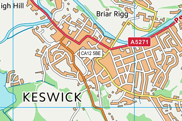 CA12 5BE map - OS VectorMap District (Ordnance Survey)