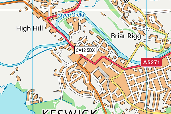 CA12 5DX map - OS VectorMap District (Ordnance Survey)