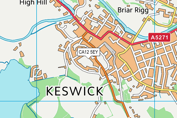 CA12 5EY map - OS VectorMap District (Ordnance Survey)