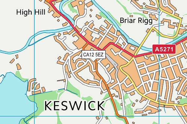 CA12 5EZ map - OS VectorMap District (Ordnance Survey)