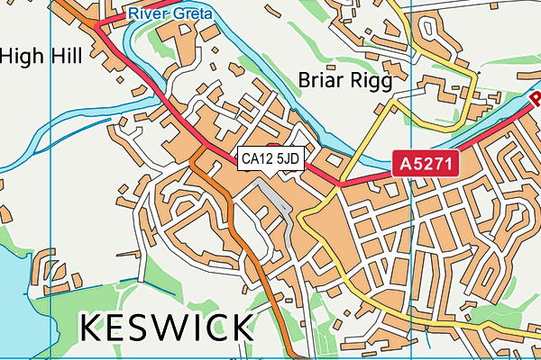 CA12 5JD map - OS VectorMap District (Ordnance Survey)