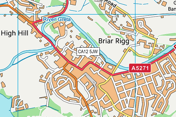 CA12 5JW map - OS VectorMap District (Ordnance Survey)