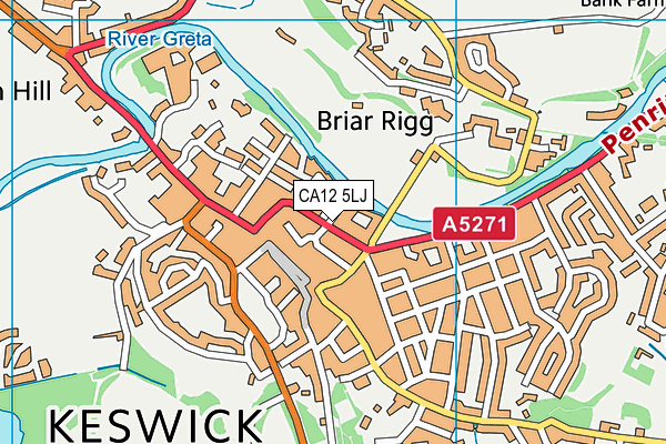 CA12 5LJ map - OS VectorMap District (Ordnance Survey)