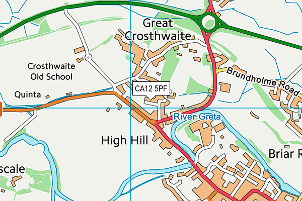 CA12 5PF map - OS VectorMap District (Ordnance Survey)