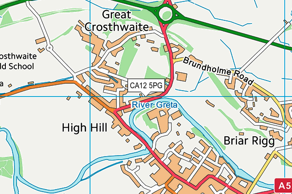 CA12 5PG map - OS VectorMap District (Ordnance Survey)