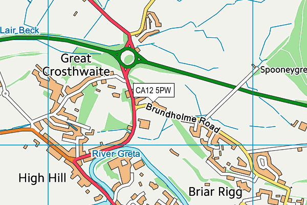 CA12 5PW map - OS VectorMap District (Ordnance Survey)