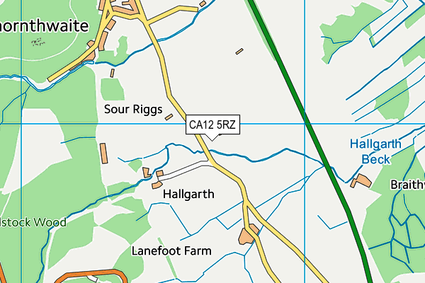 CA12 5RZ map - OS VectorMap District (Ordnance Survey)