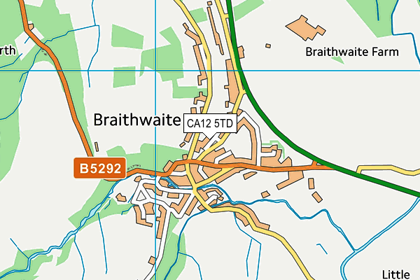 Braithwaite C Of E Primary School map (CA12 5TD) - OS VectorMap District (Ordnance Survey)