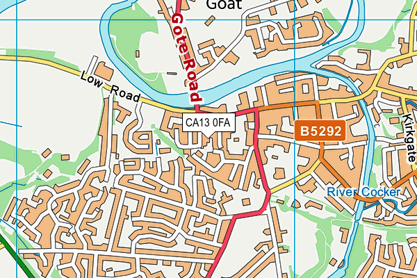 CA13 0FA map - OS VectorMap District (Ordnance Survey)