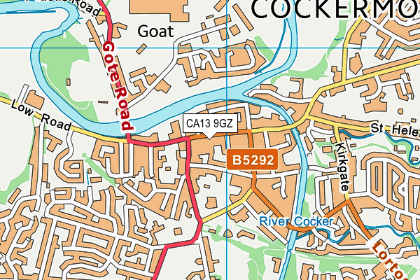 CA13 9GZ map - OS VectorMap District (Ordnance Survey)