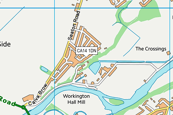 CA14 1DN map - OS VectorMap District (Ordnance Survey)