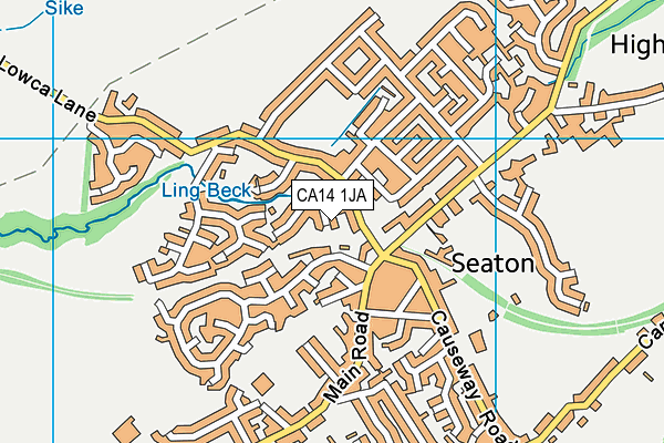 CA14 1JA map - OS VectorMap District (Ordnance Survey)