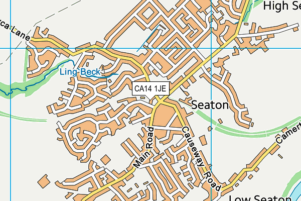 CA14 1JE map - OS VectorMap District (Ordnance Survey)