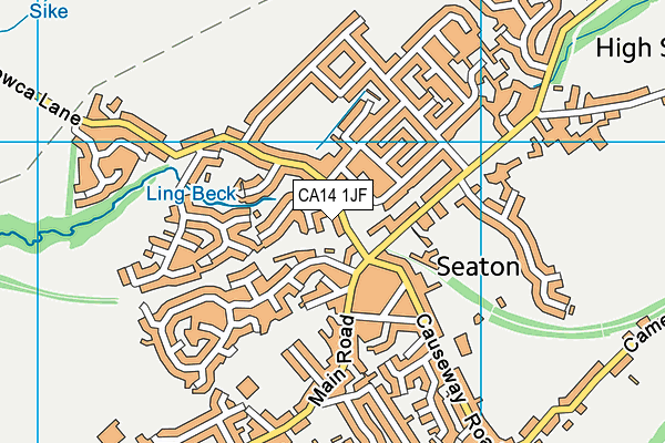 CA14 1JF map - OS VectorMap District (Ordnance Survey)