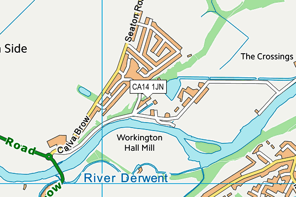 CA14 1JN map - OS VectorMap District (Ordnance Survey)