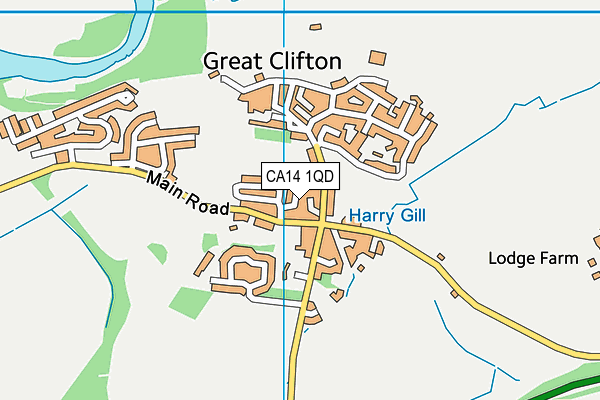 CA14 1QD map - OS VectorMap District (Ordnance Survey)