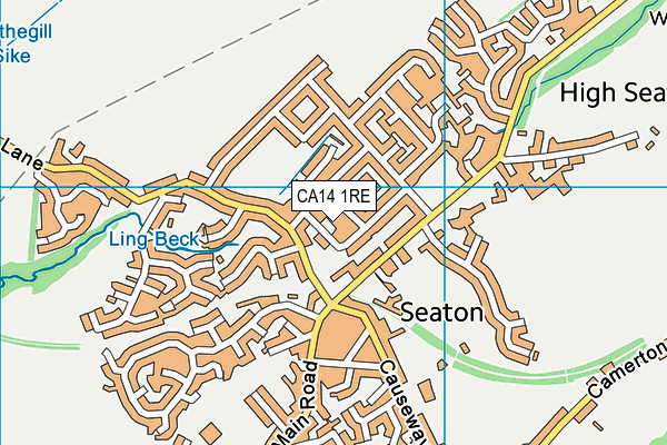 CA14 1RE map - OS VectorMap District (Ordnance Survey)