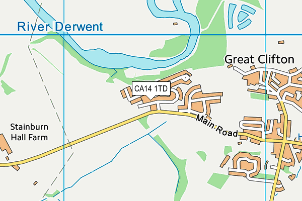 CA14 1TD map - OS VectorMap District (Ordnance Survey)