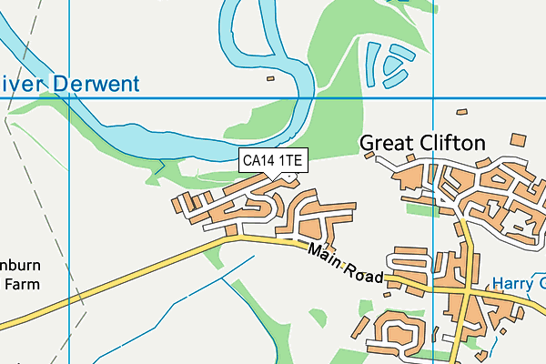 CA14 1TE map - OS VectorMap District (Ordnance Survey)