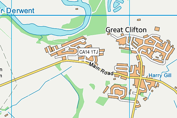 CA14 1TJ map - OS VectorMap District (Ordnance Survey)