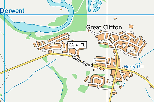 CA14 1TL map - OS VectorMap District (Ordnance Survey)