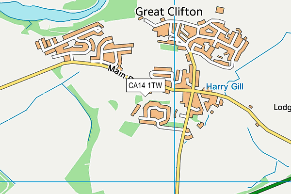 CA14 1TW map - OS VectorMap District (Ordnance Survey)