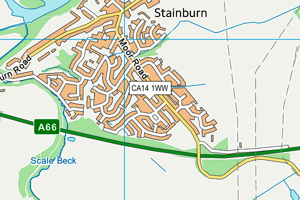 CA14 1WW map - OS VectorMap District (Ordnance Survey)