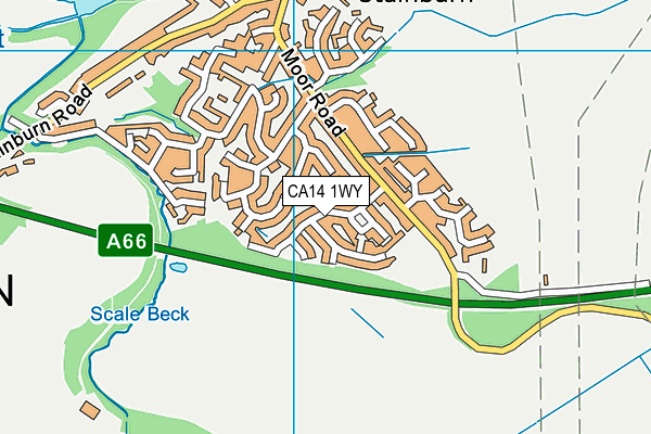 CA14 1WY map - OS VectorMap District (Ordnance Survey)