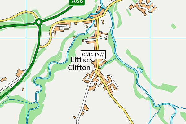 CA14 1YW map - OS VectorMap District (Ordnance Survey)