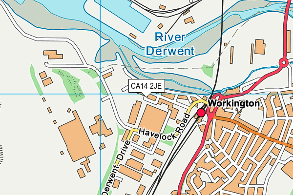 CA14 2JE map - OS VectorMap District (Ordnance Survey)