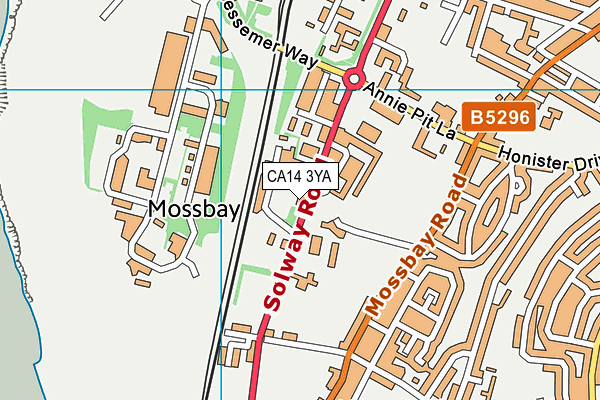 CA14 3YA map - OS VectorMap District (Ordnance Survey)