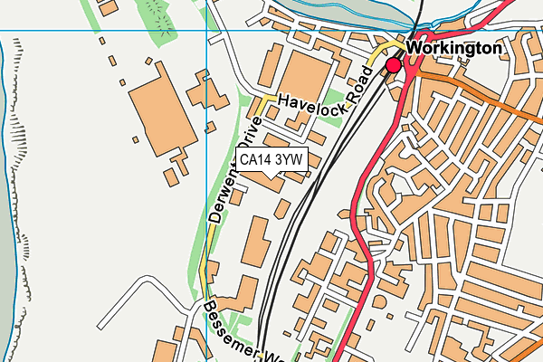 CA14 3YW map - OS VectorMap District (Ordnance Survey)