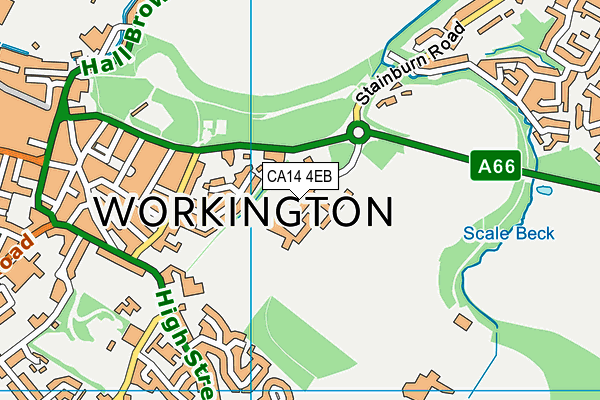 Workington Academy map (CA14 4EB) - OS VectorMap District (Ordnance Survey)