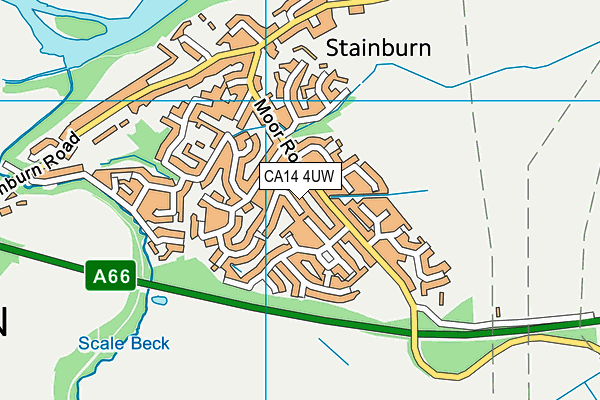 CA14 4UW map - OS VectorMap District (Ordnance Survey)