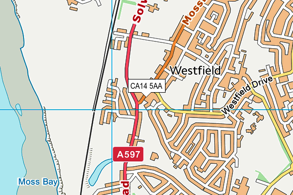 CA14 5AA map - OS VectorMap District (Ordnance Survey)