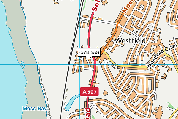 CA14 5AG map - OS VectorMap District (Ordnance Survey)