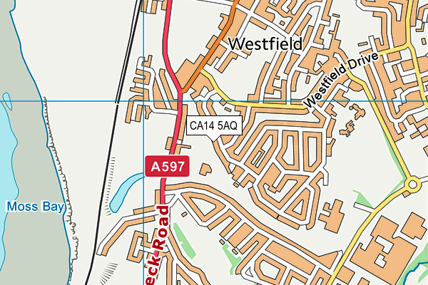 CA14 5AQ map - OS VectorMap District (Ordnance Survey)